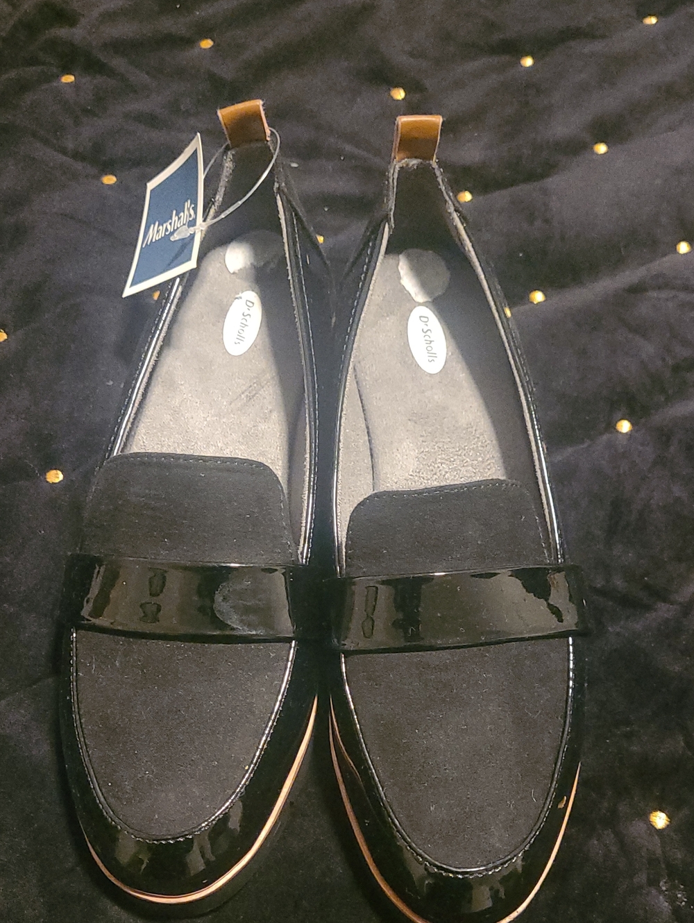 Dr. Scholl's Black Patent and Suede Loafers